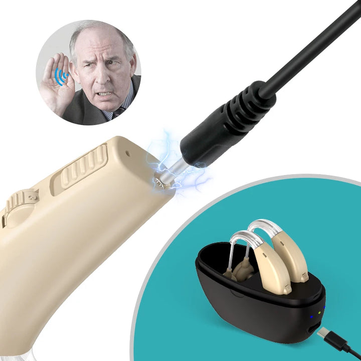 BTE Rechargeable Hearing Aid for Severe Hearing Loss