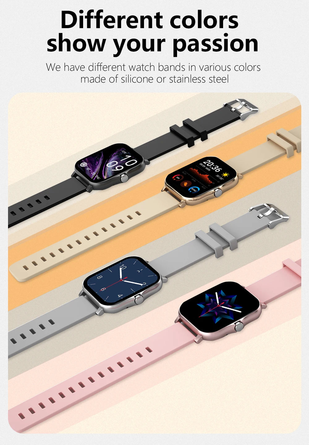 1.83'' Sports Smartwatch – Fitness & Call Tracker for iOS/Android