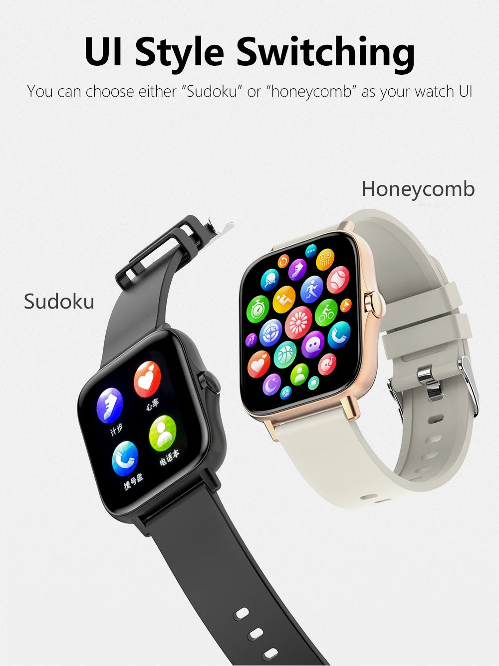 1.83'' Sports Smartwatch – Fitness & Call Tracker for iOS/Android