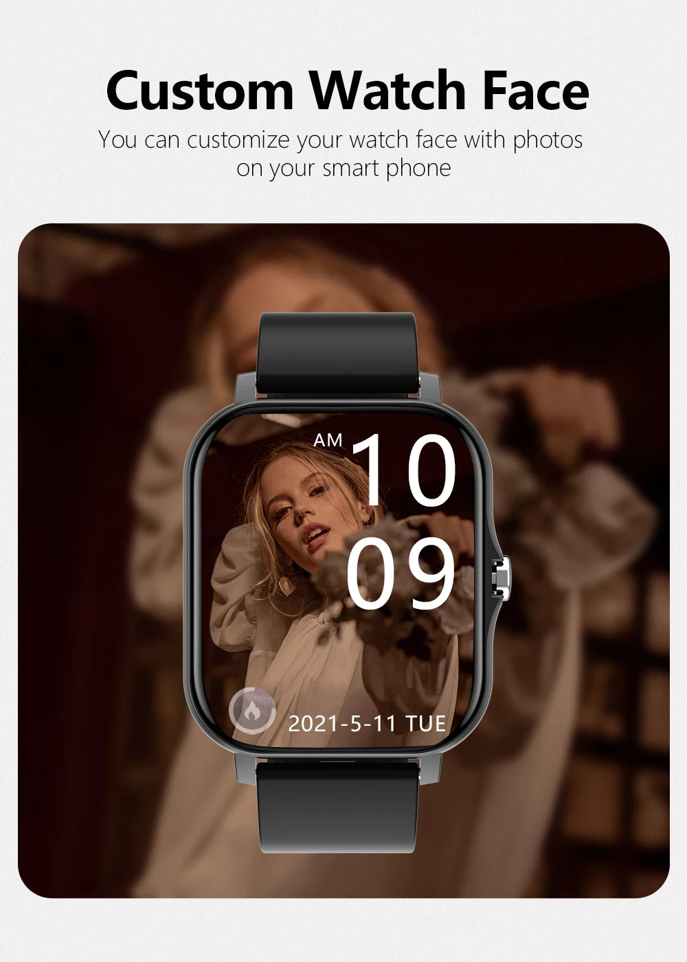 1.83'' Sports Smartwatch – Fitness & Call Tracker for iOS/Android