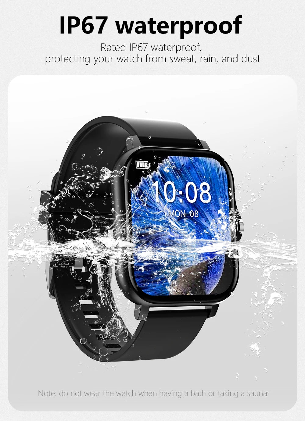 1.83'' Sports Smartwatch – Fitness & Call Tracker for iOS/Android