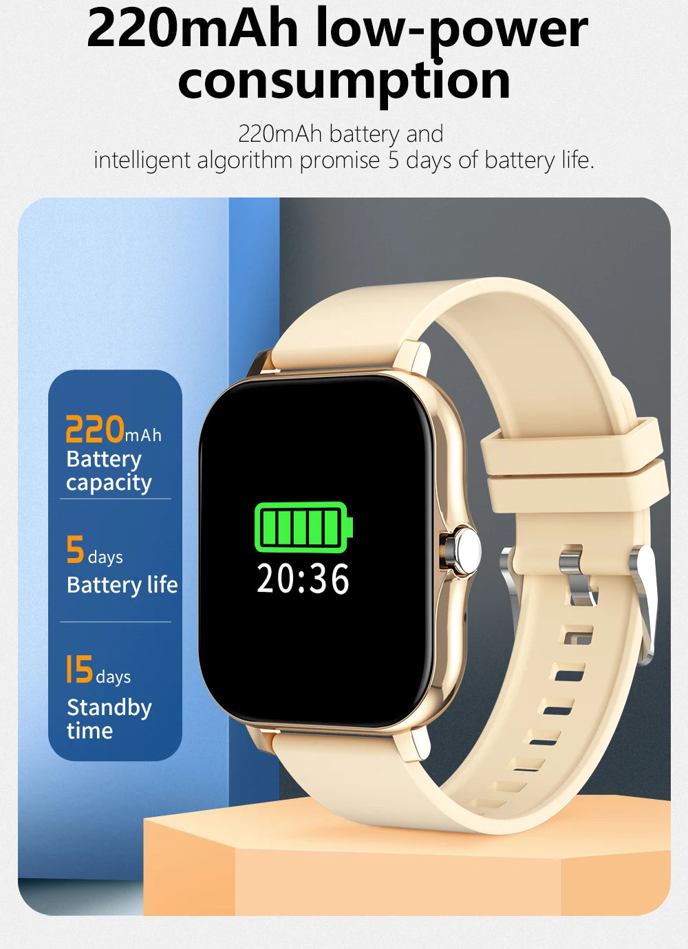 1.83'' Sports Smartwatch – Fitness & Call Tracker for iOS/Android