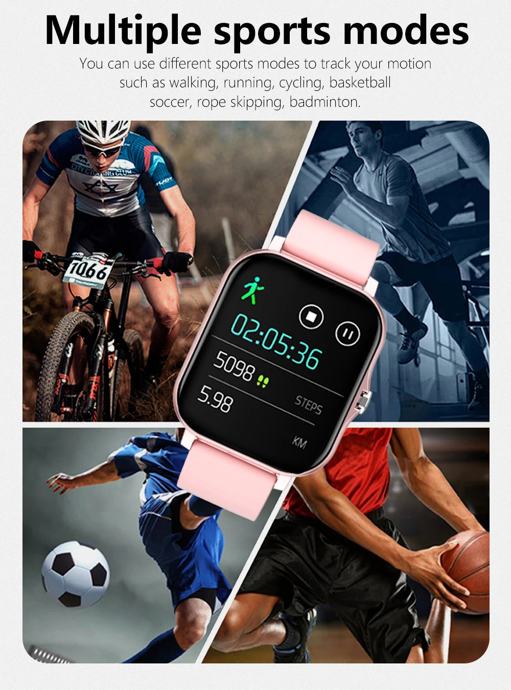 1.83'' Sports Smartwatch – Fitness & Call Tracker for iOS/Android