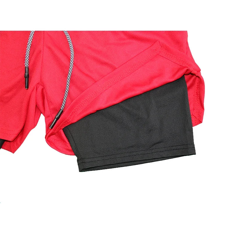 Men’s 2-in-1 Double Layer Fitness Shorts – Quick-Dry Workout Gear