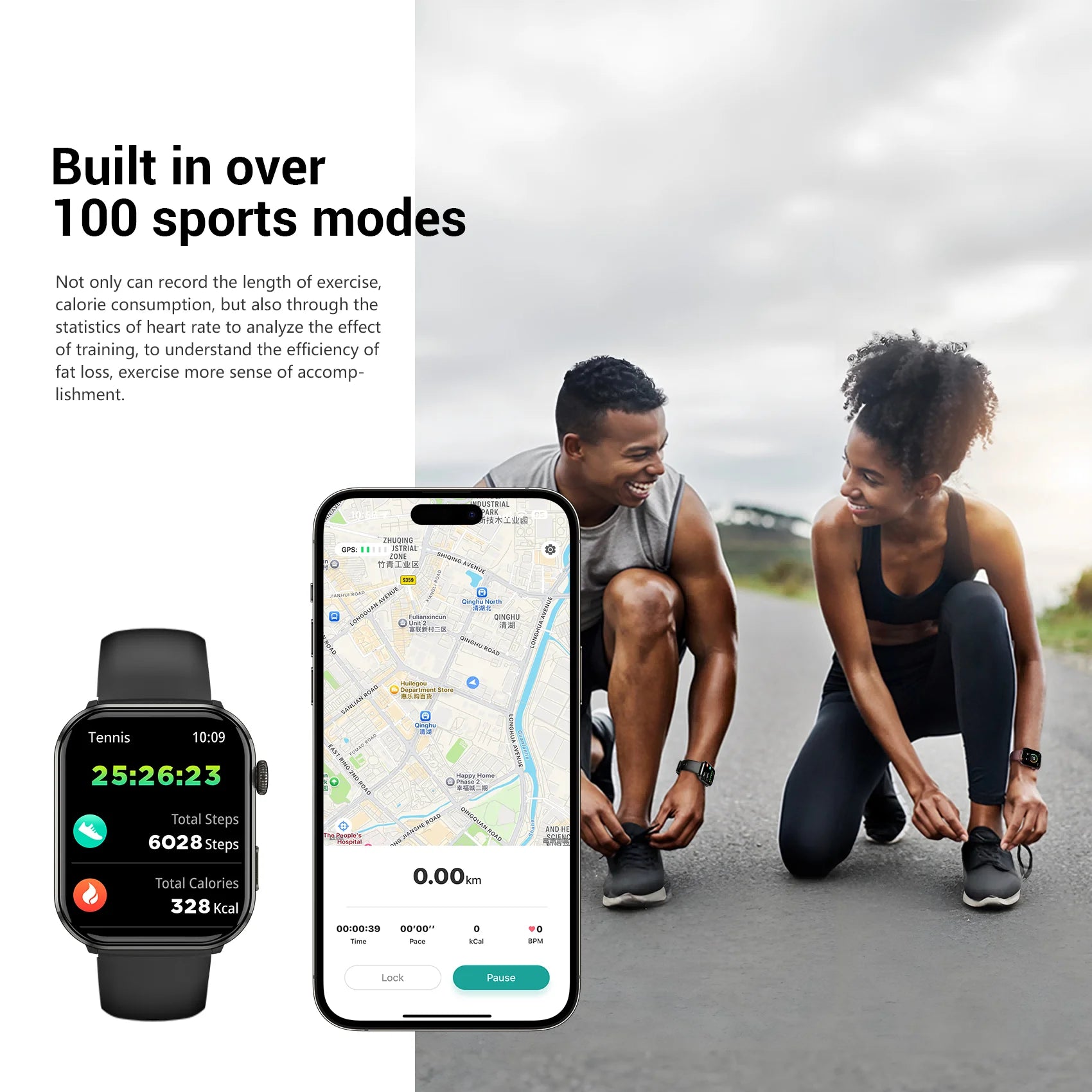 Blackview R60 Smartwatch – 1.96" AMOLED, Bluetooth Call, Health Tracker