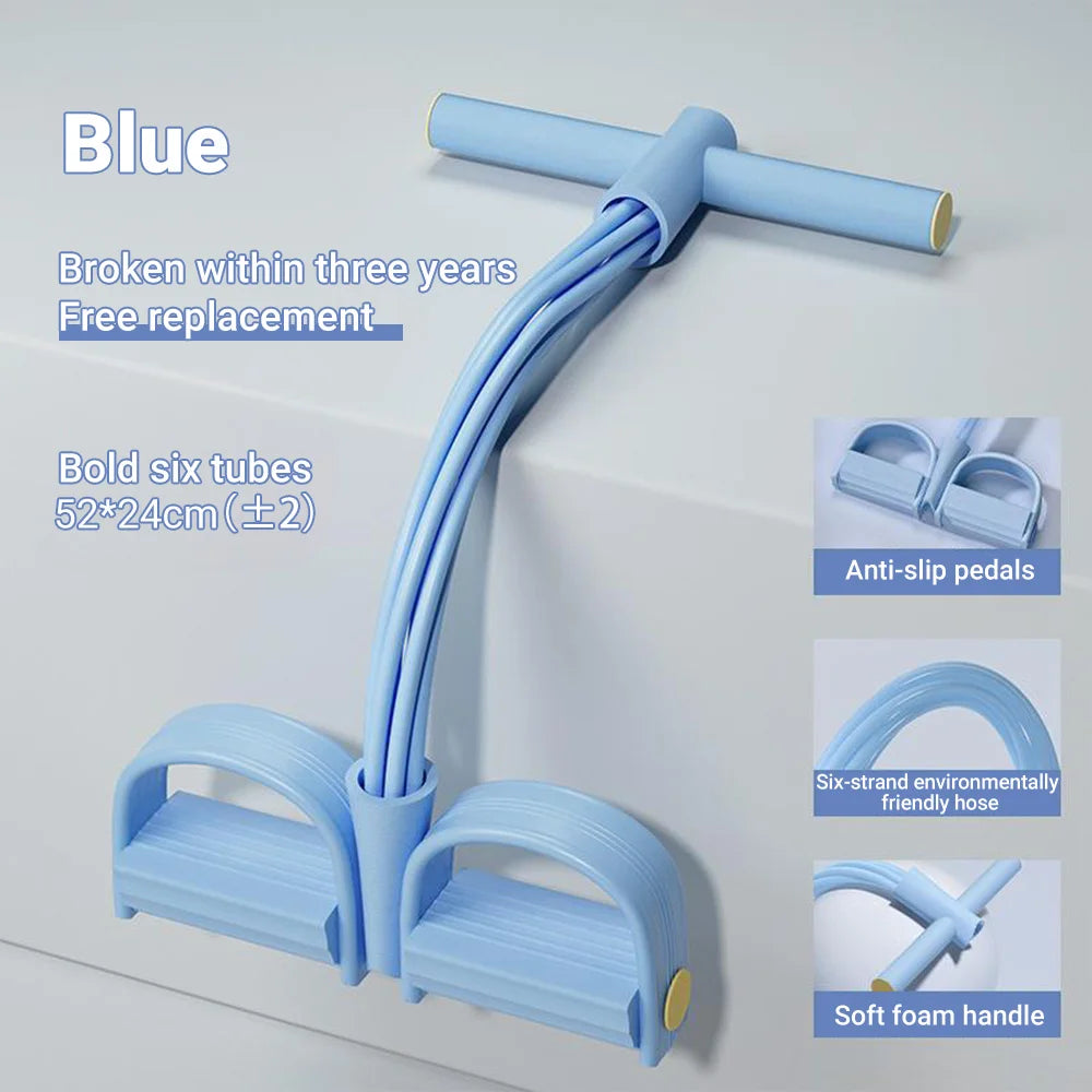6-Tube Resistance Band Pedal Puller for Full-Body Workouts