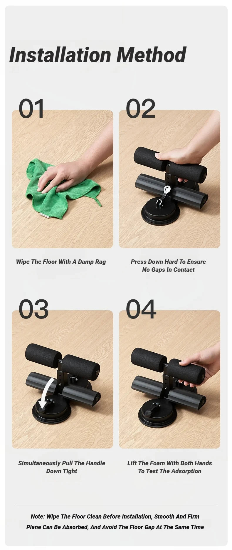 Sit-Up Assistant Bar – Suction Cup Ab Workout Equipment