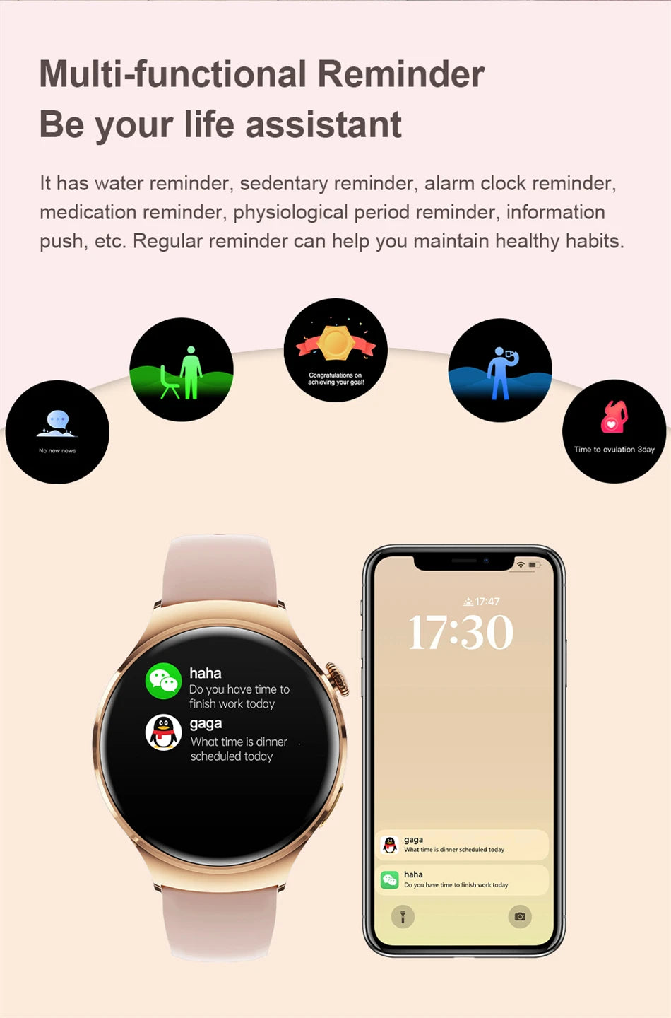 2025 Women’s Smartwatch – GPS, NFC, Bluetooth Call & Health Tracker