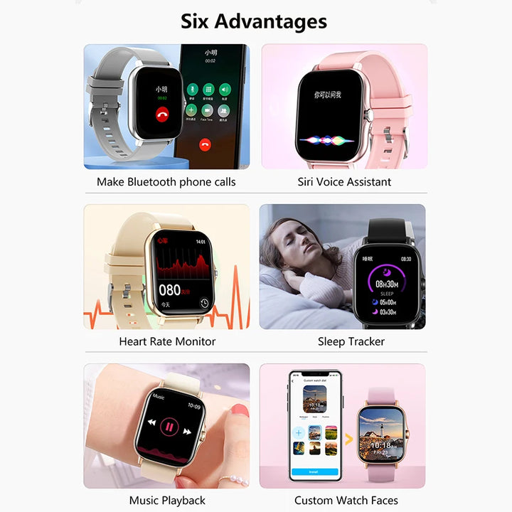 1.83'' Sports Smartwatch – Fitness & Call Tracker for iOS/Android