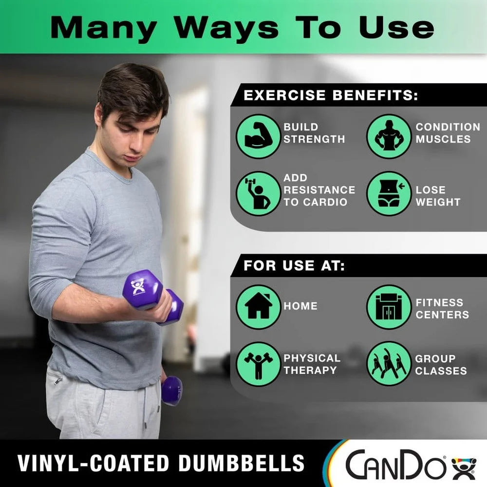 3 lb Vinyl Coated Dumbbell – Anti-Roll Fitness Weight