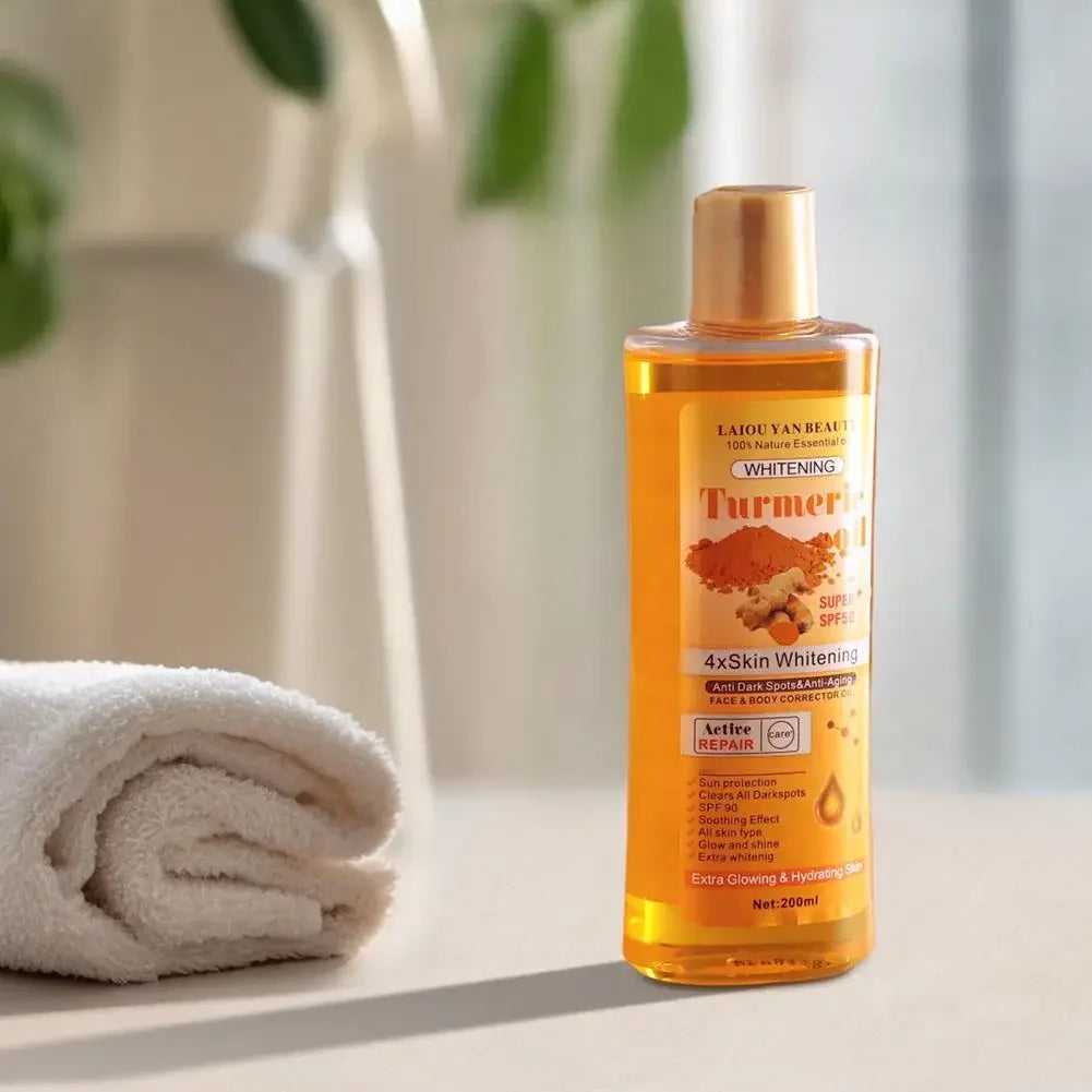 200ml Turmeric & Ginger Essential Oil – Hydrating Face & Body Serum