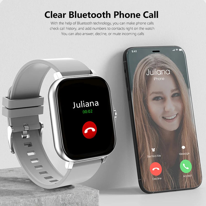 1.83'' Sports Smartwatch – Fitness & Call Tracker for iOS/Android