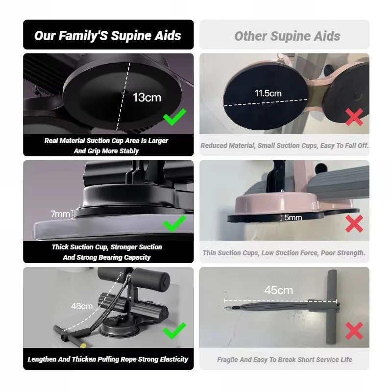 Sit-Up Assistant Bar – Suction Cup Ab Workout Equipment
