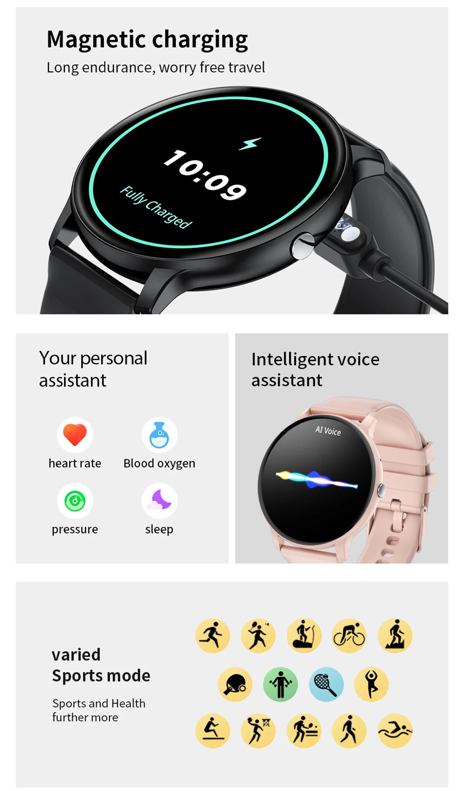 2025 Bluetooth Smartwatch – Fitness & Health Tracker for Men/Women