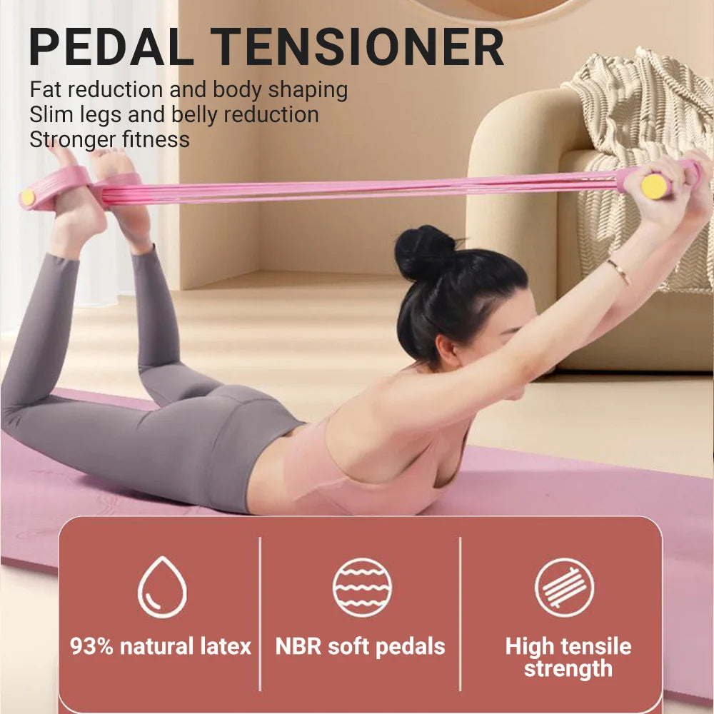 6-Tube Resistance Band Pedal Puller for Full-Body Workouts