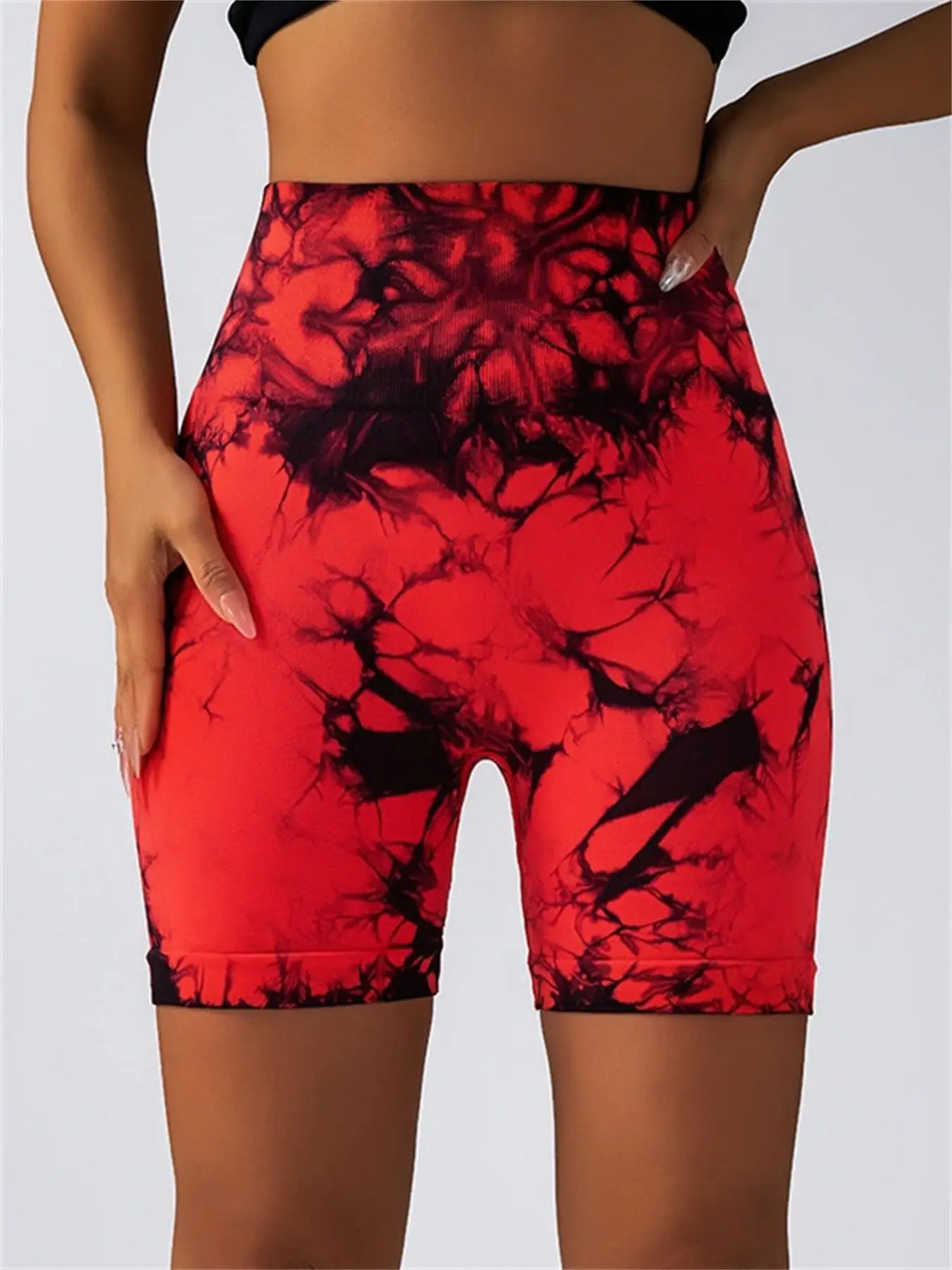 Tie-Dye Seamless High-Waist Yoga Shorts – Peach Lift