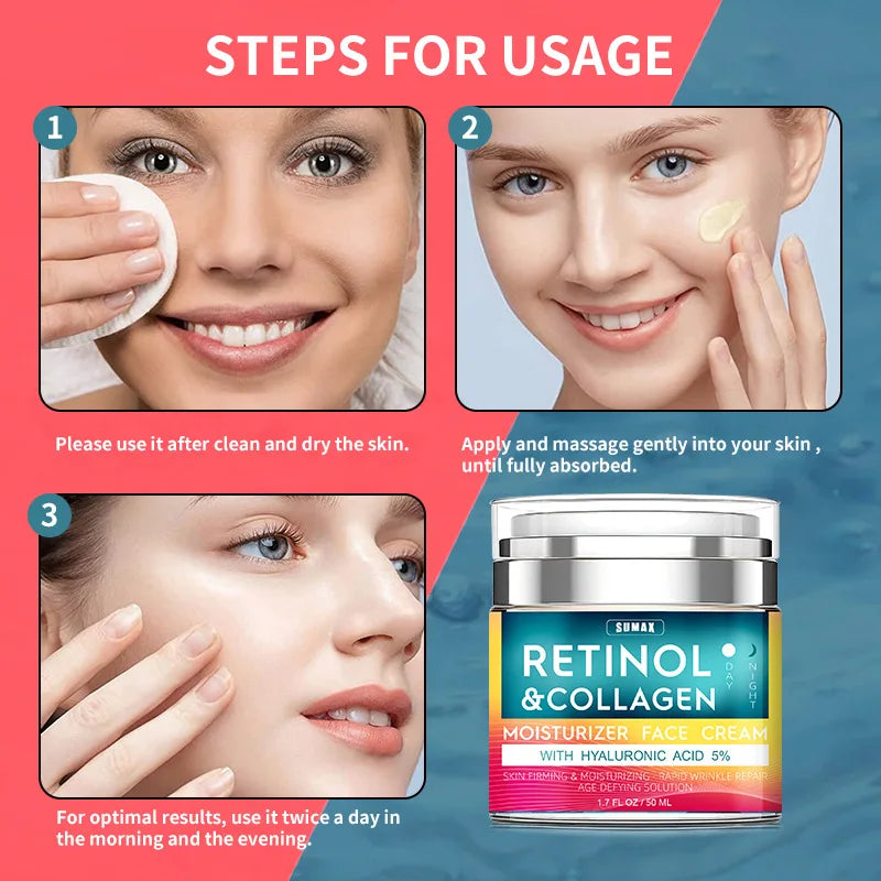 Retinol Anti-Aging Face Cream – Collagen & Hyaluronic Acid, 50ML