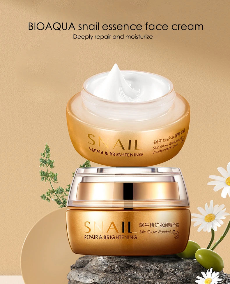 BIOAQUA Snail Essence Face Cream – Moisturizing & Brightening