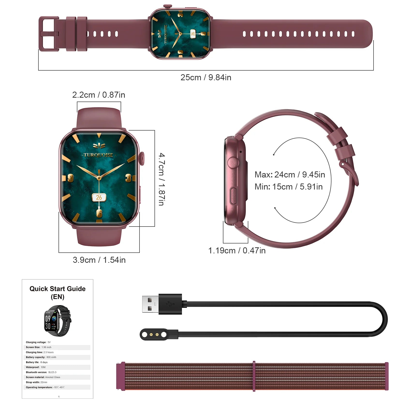 Blackview R60 Smartwatch – 1.96" AMOLED, Bluetooth Call, Health Tracker