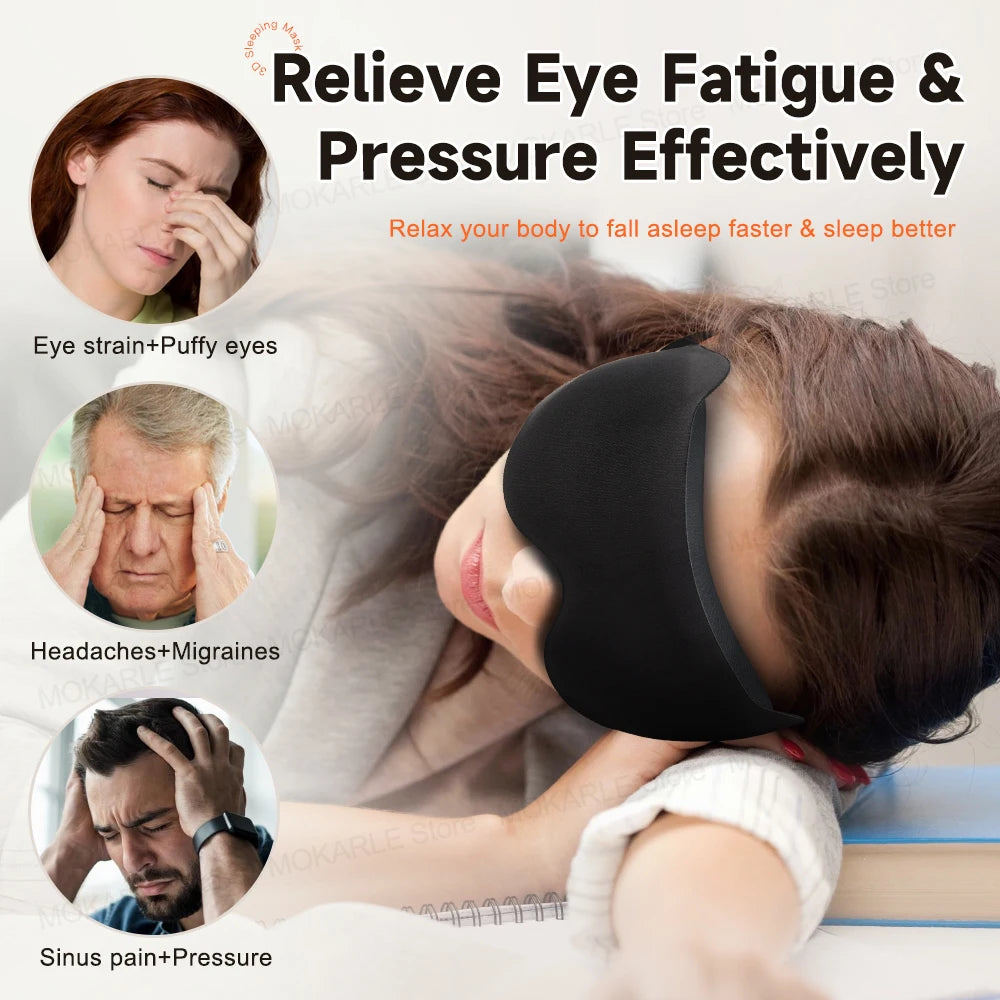 3D Contoured Sleep Mask – Light-Blocking Eye Mask