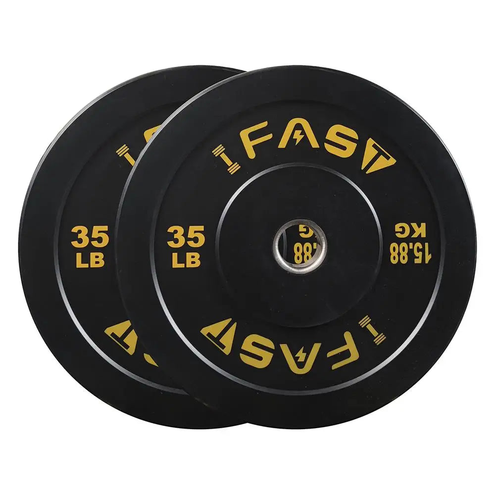 35LB Rubber Bumper Plates – Barbell Weights with Steel Insert