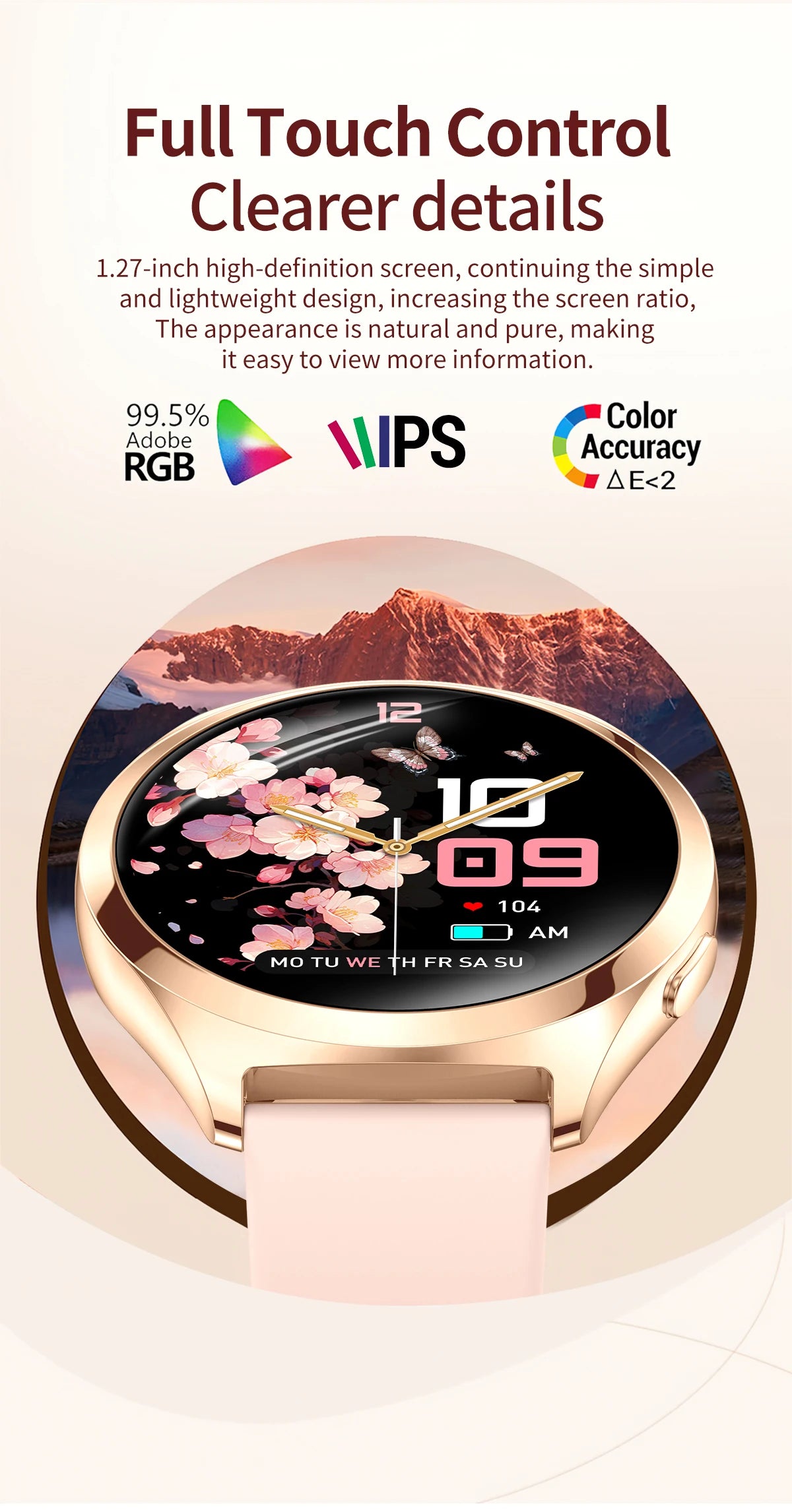 Ladies’ Bluetooth Smartwatch – Health & Outdoor Sports Tracker