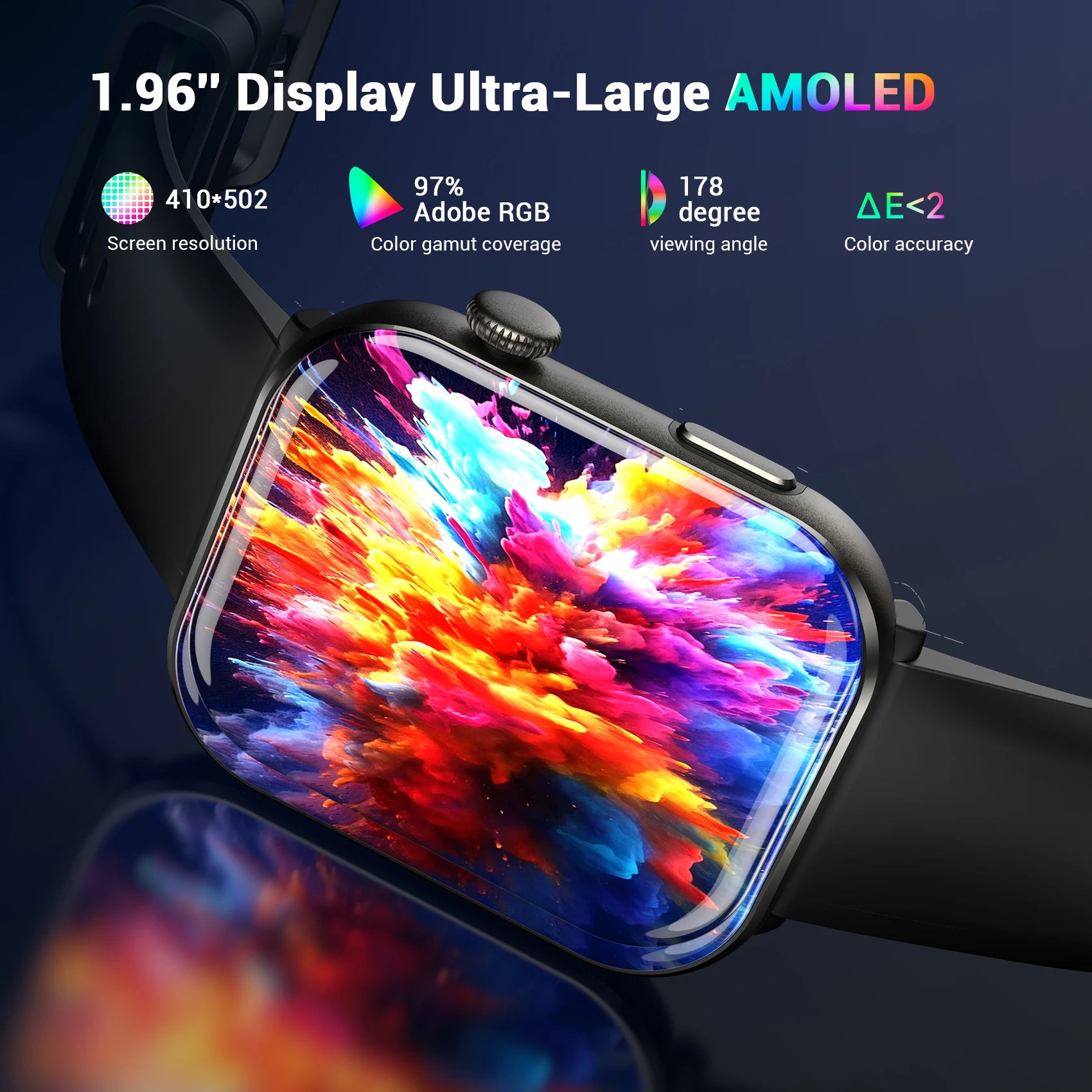 Blackview R60 Smartwatch – 1.96" AMOLED, Bluetooth Call, Health Tracker