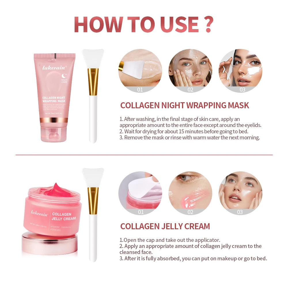 Collagen Face Mask & Jelly Cream Set – Firming & Hydrating Skincare