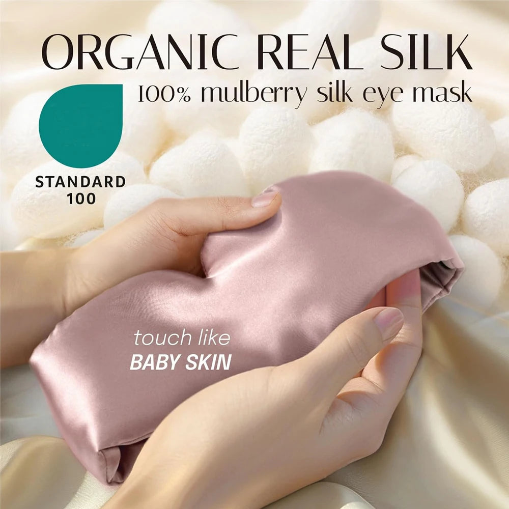100% Mulberry Silk Sleep Mask – Soft Light-Blocking Eyepatch