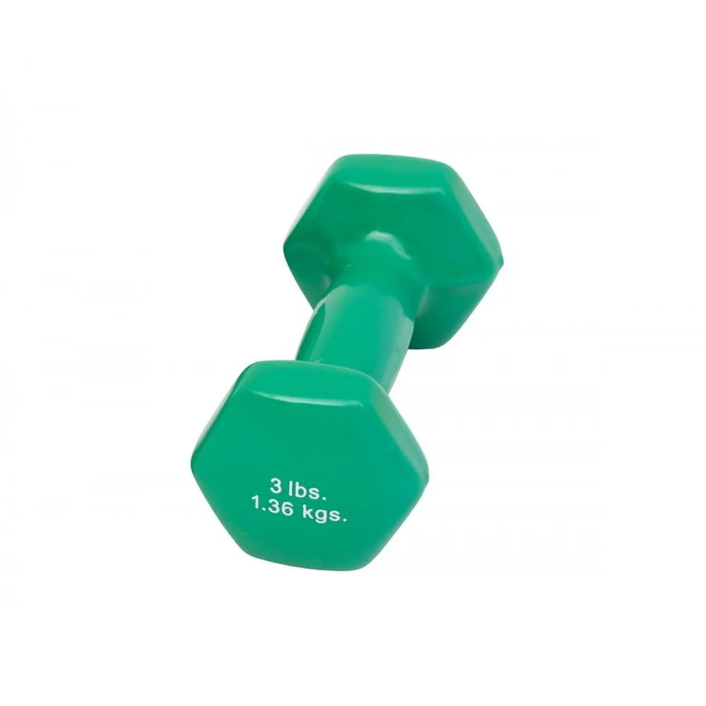 3 lb Vinyl Coated Dumbbell – Anti-Roll Fitness Weight