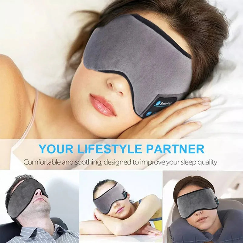 Bluetooth Sleep Headphones Eye Mask – Music Headband for Travel & Yoga