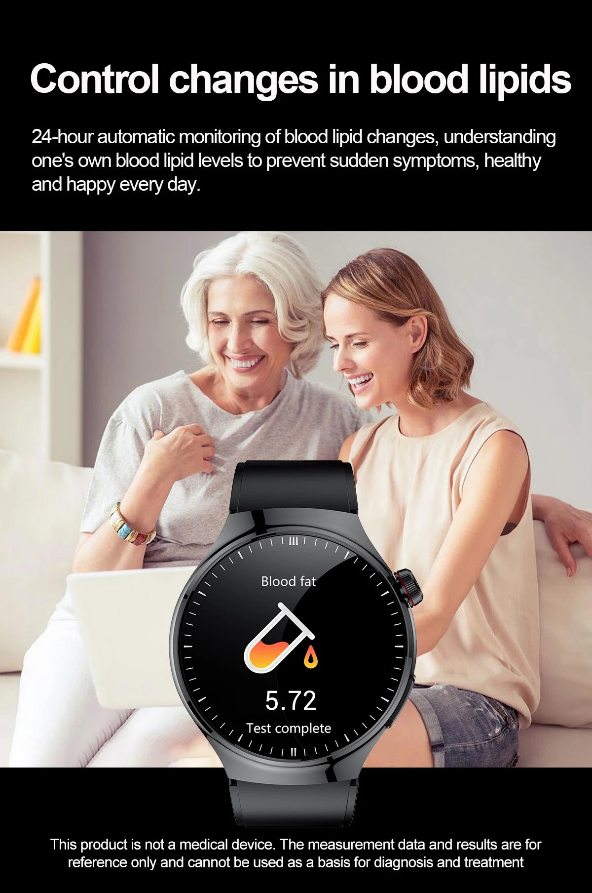 2025 Nursing-Grade Smartwatch – ECG, Blood Oxygen, Uric Acid