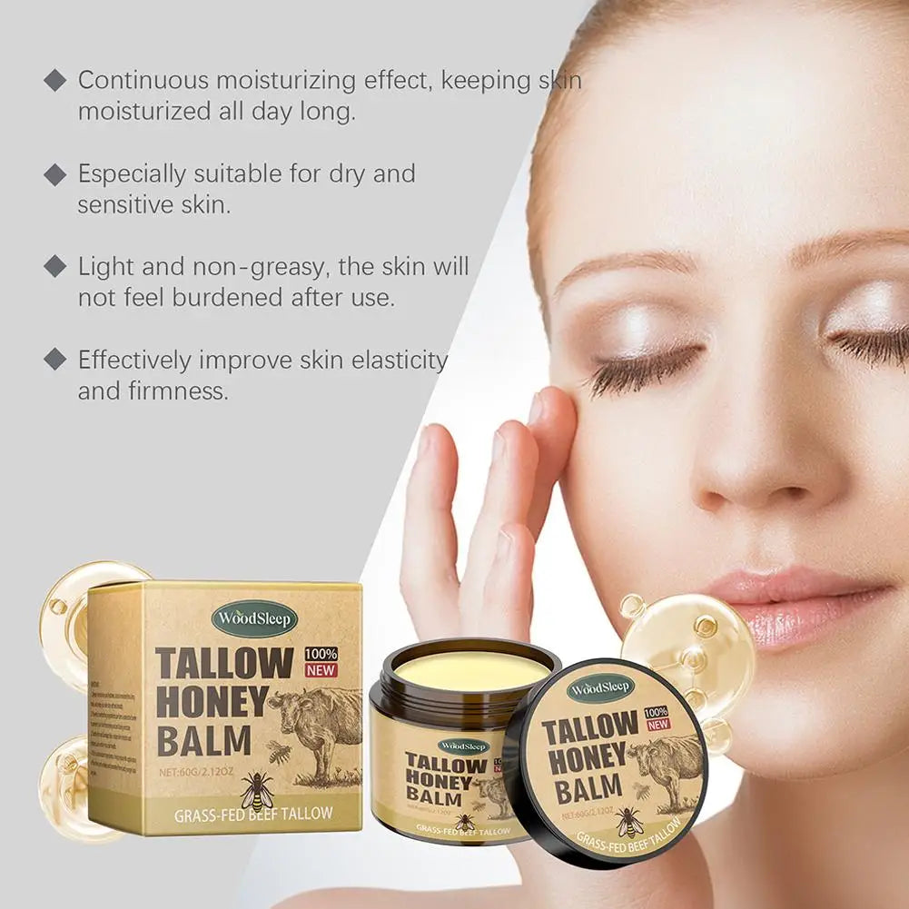 Whipped Beef Tallow Honey Balm – Moisturizing Face & Body Cream