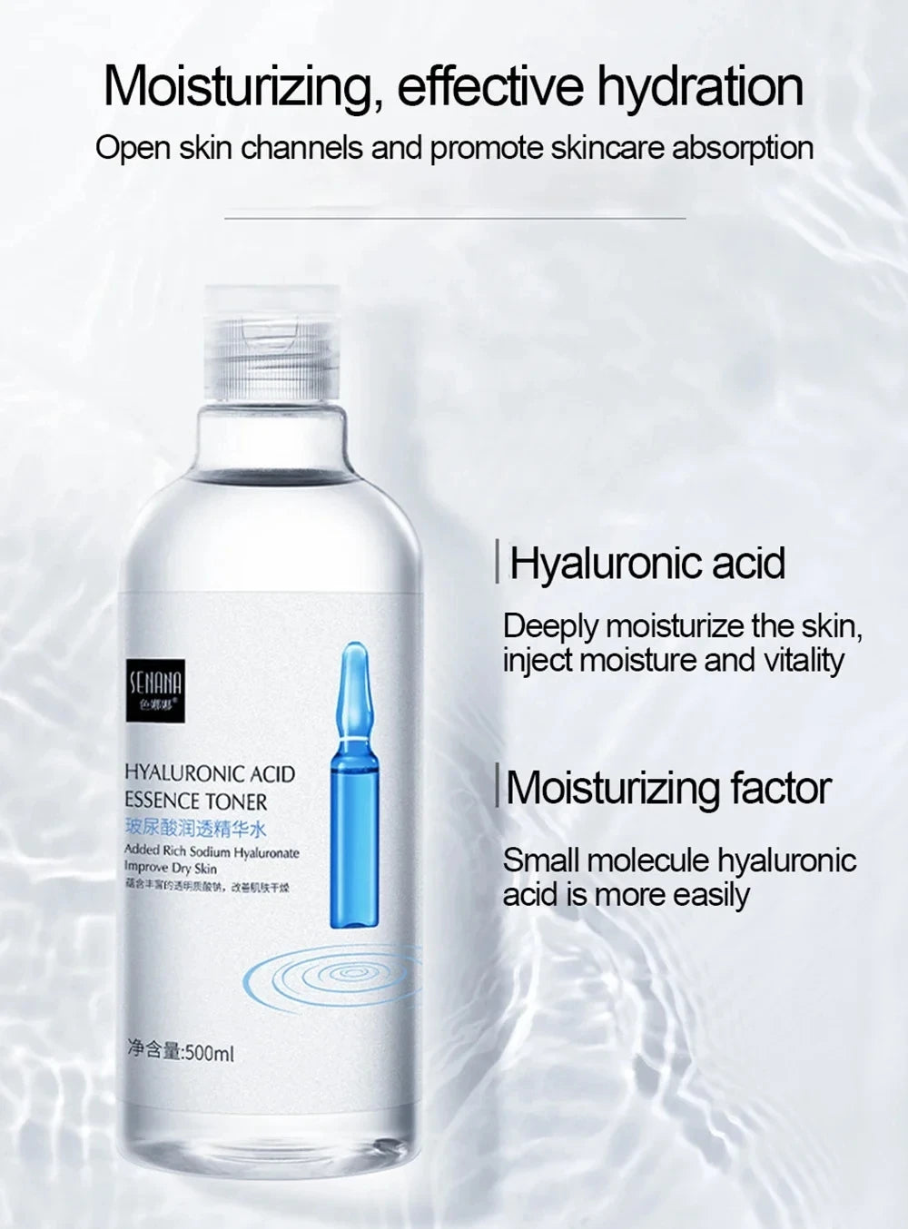 500ml Niacinamide Essence Toner – Hydrating & Brightening Facial Care