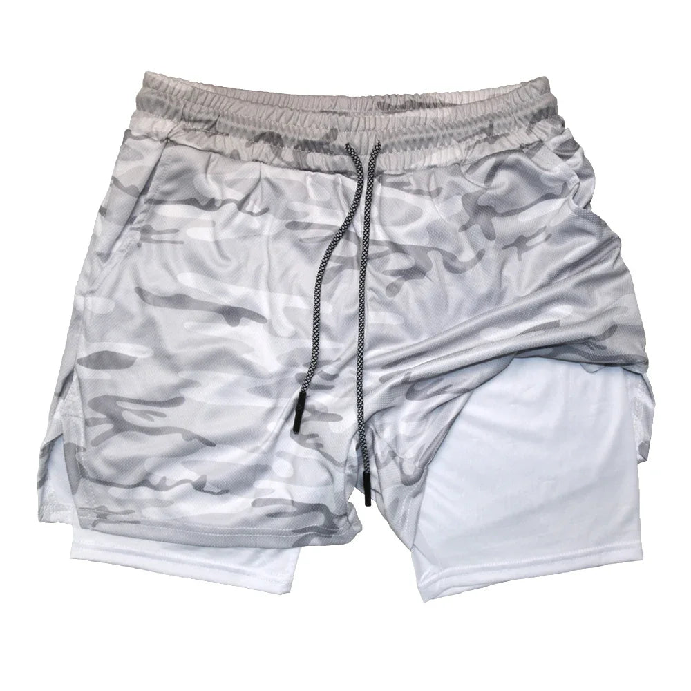 Men’s 2-in-1 Double Layer Fitness Shorts – Quick-Dry Workout Gear
