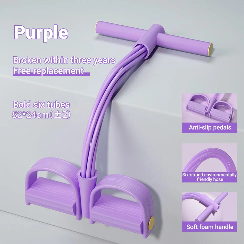 6-Tube Resistance Band Pedal Puller for Full-Body Workouts