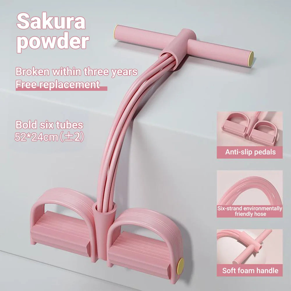 6-Tube Resistance Band Pedal Puller for Full-Body Workouts