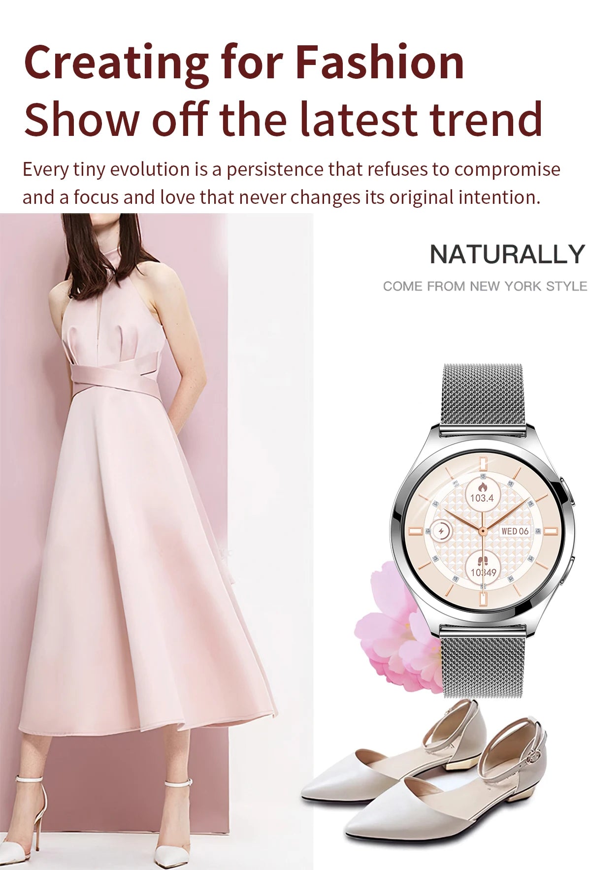 Ladies’ Bluetooth Smartwatch – Health & Outdoor Sports Tracker