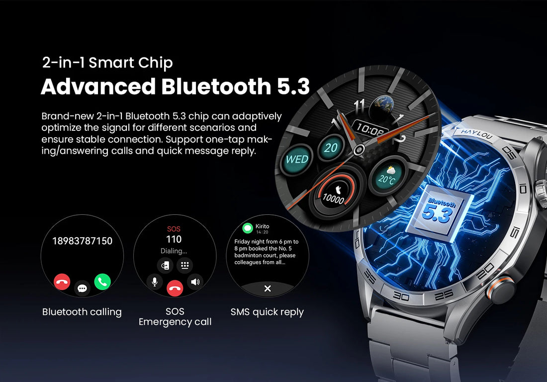 HAYLOU Solar 5 Smartwatch – 1.58" AMOLED, Voice Call, Health Tracker