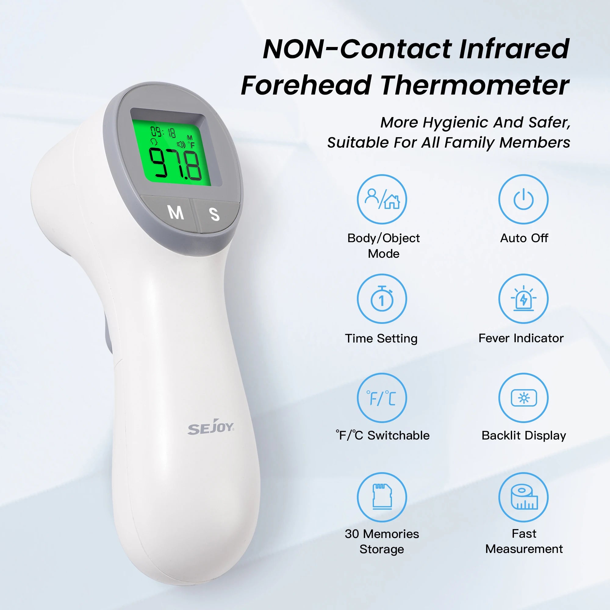 Sejoy Infrared Thermometer – Forehead & Ear