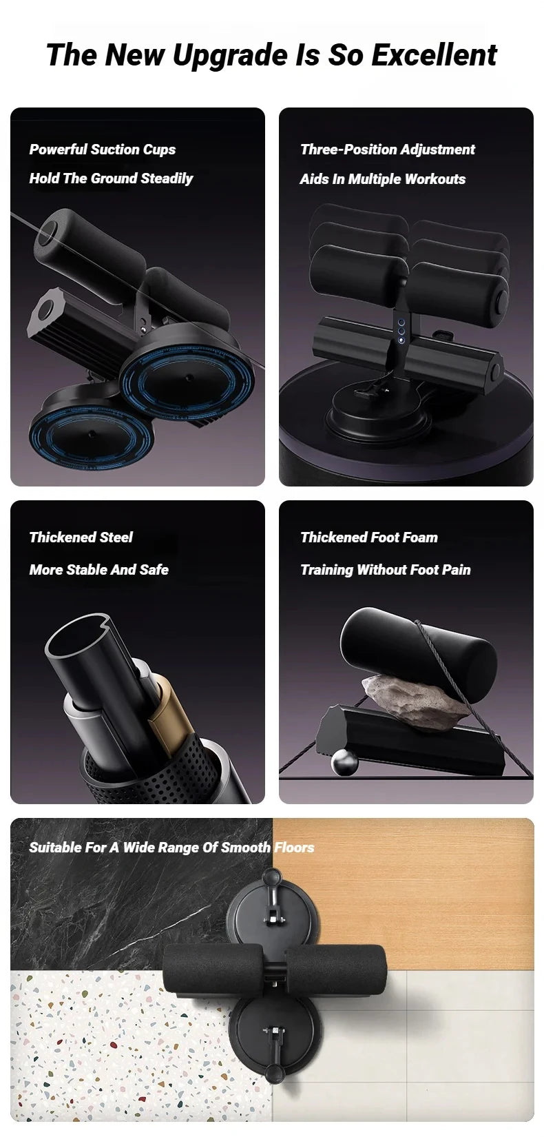 Sit-Up Assistant Bar – Suction Cup Ab Workout Equipment