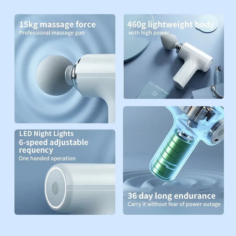 AI Smart Massage Gun with LED Light
