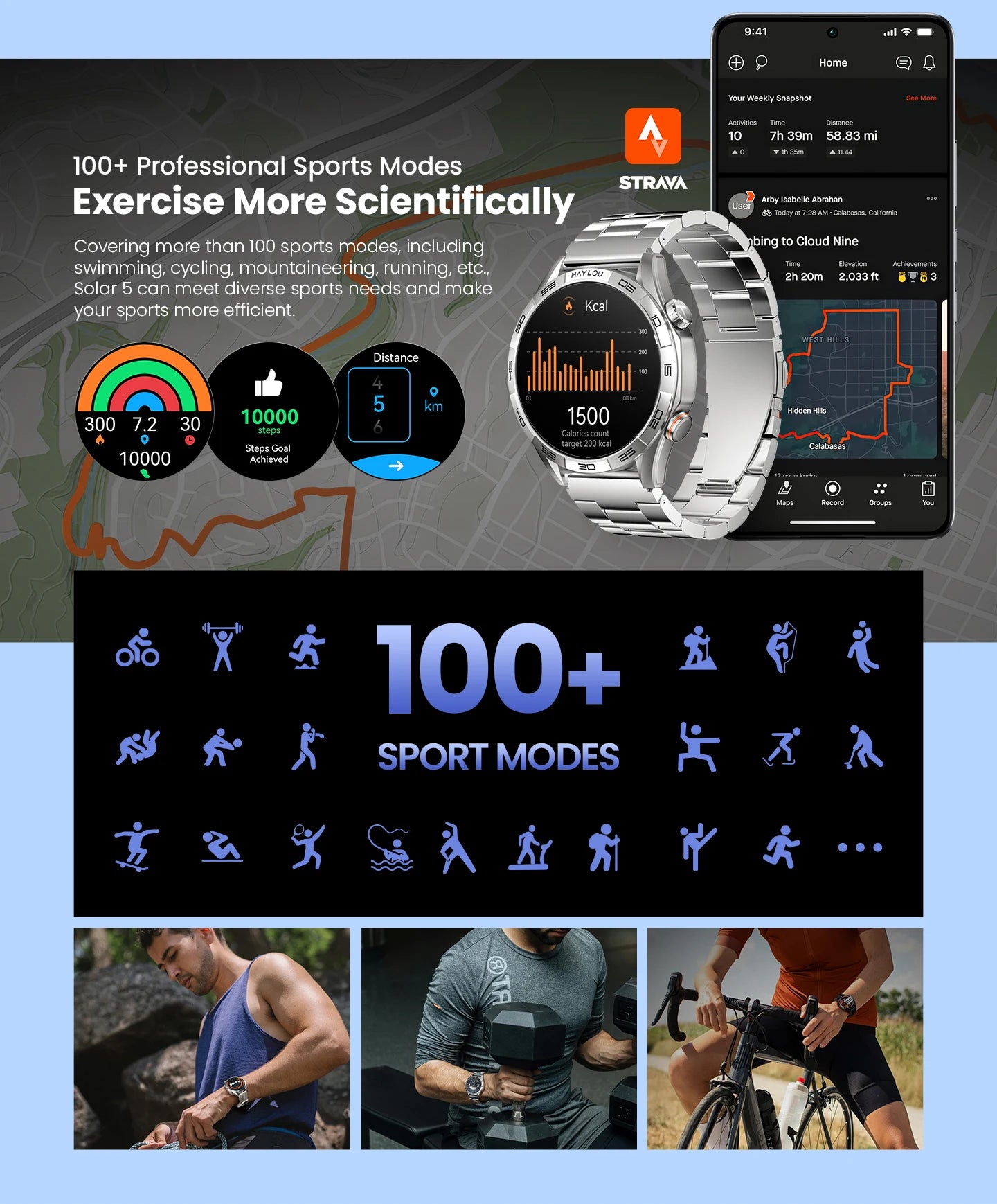 HAYLOU Solar 5 Smartwatch – 1.58" AMOLED, Voice Call, Health Tracker