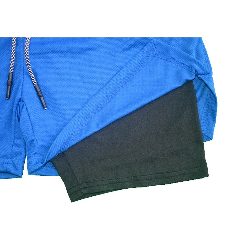 Men’s 2-in-1 Double Layer Fitness Shorts – Quick-Dry Workout Gear