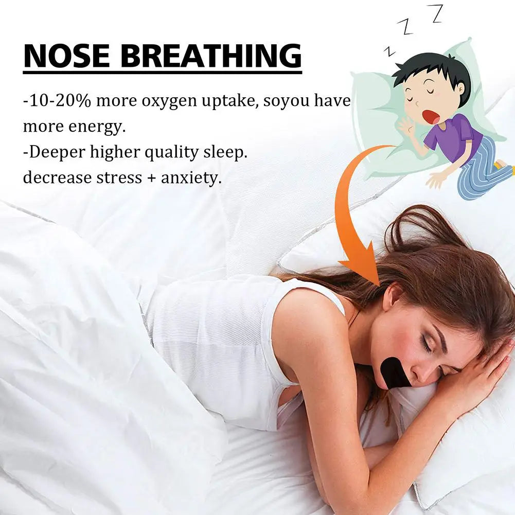 Anti-Snoring Mouth Tape – Nose Breathing Sleep Strips