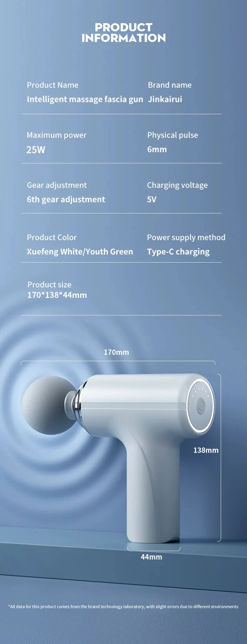 AI Smart Massage Gun with LED Light