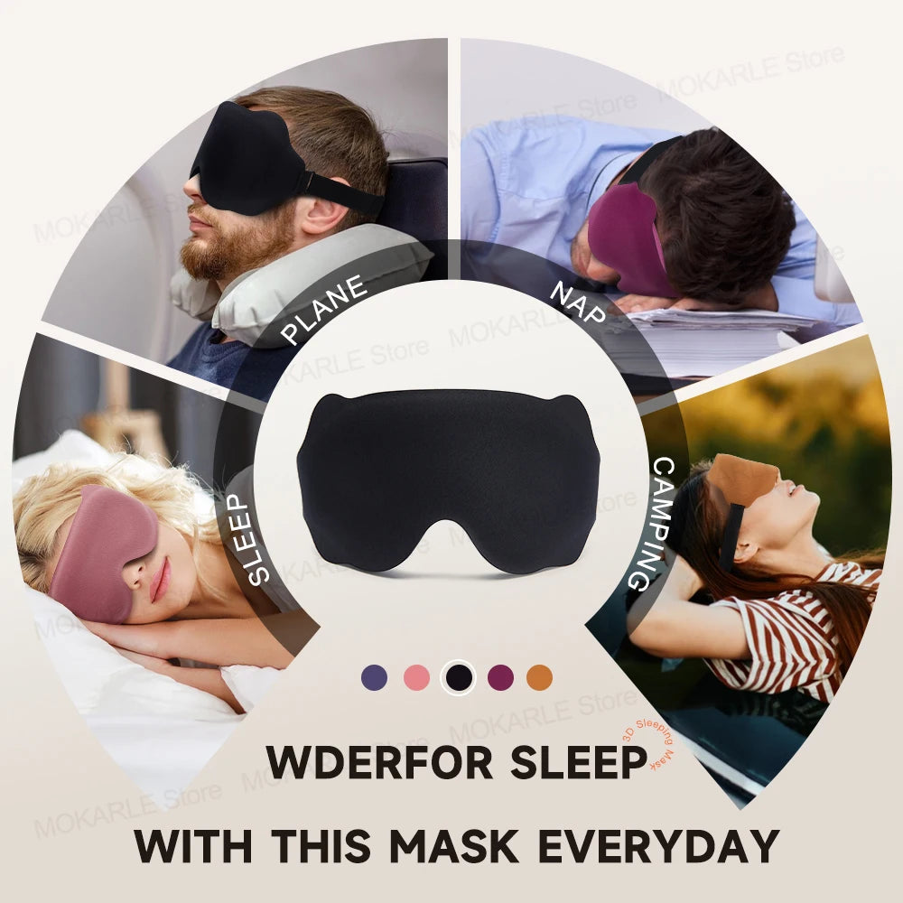 3D Contoured Sleep Mask – Light-Blocking Eye Mask
