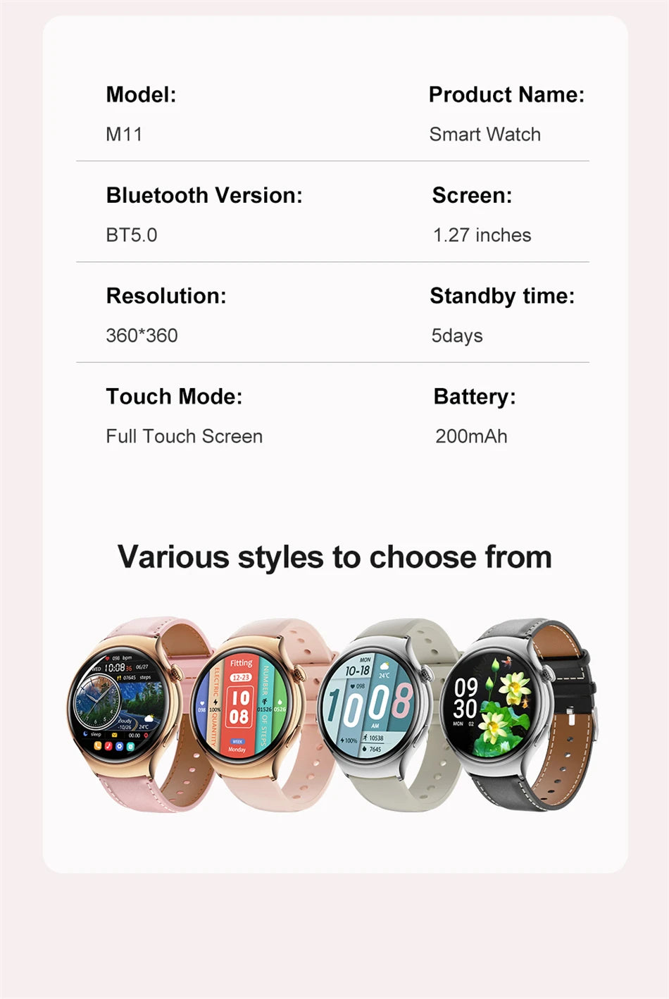 2025 Women’s Smartwatch – GPS, NFC, Bluetooth Call & Health Tracker