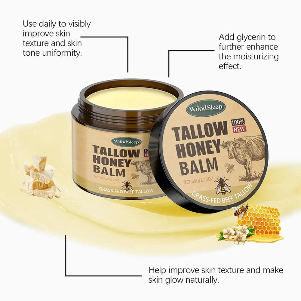 Whipped Beef Tallow Honey Balm – Moisturizing Face & Body Cream