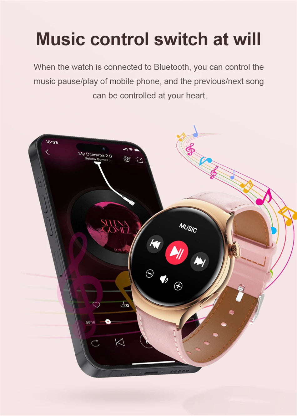 2025 Women’s Smartwatch – GPS, NFC, Bluetooth Call & Health Tracker